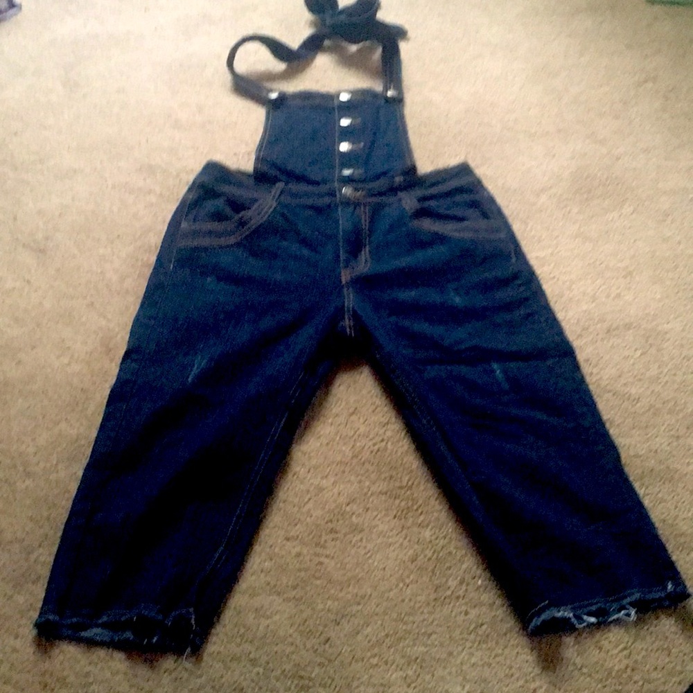 Great Light Weight Dark Denim Capri Jumpsuit